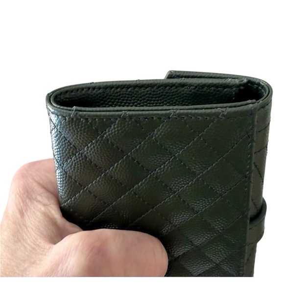 YSL Saint Laurent Grain De Poudre Matelasse Small Monogram Envelope Wallet NEW - Picture 9 of 13